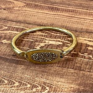 Lucky Brand Golden Glimmer Pavé Oval Hinged Bracelet